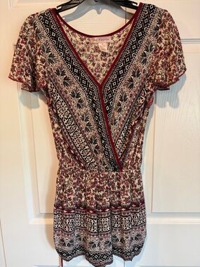 Band of Gypsies Floral V-Neck Romper